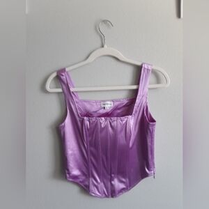 🌼2 For $15🌼 Superdown Lavender Corset Top Satin Women's Size Medium